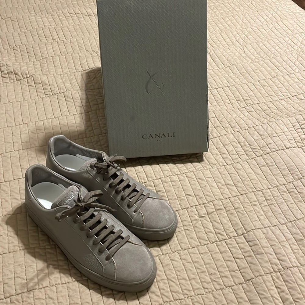 Canali 1934 brand new taupe sneakers size 46 med.